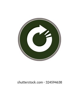 Icon of a arrow. On white background can be used as a design element. In the circle.
