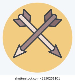Icon Arrow. related to American Indigenous symbol. color mate style. simple design editable. simple illustration