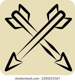 Icon Arrow. related to American Indigenous symbol. hand drawn style. simple design editable. simple illustration