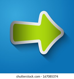 Icon arrow right. Vector illustration. Green arrow.