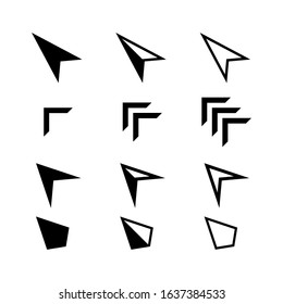 icon arrow set isolated on white, collection arrow cursor symbol for element design, cursor arrow icons black color, arrow symbol for pointer sign