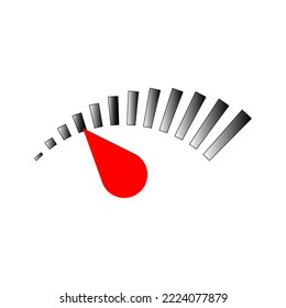 Icon with arrow speedometer. High speed. Speed dial indicator. Vector illustration. Stock image. 
