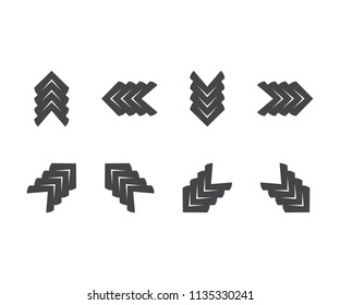 Icon arrow symbol abstract triangle, letter a, airplane sign aircraft, mountain