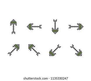 Icon arrow symbol abstract triangle, letter a, airplane sign aircraft, mountain