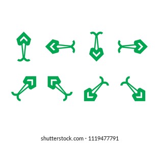 Icon arrow symbol triangle abstract, letter a, plane aircraft, mountain