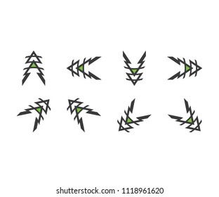 Icon arrow symbol triangle, plane aircraft , a letter