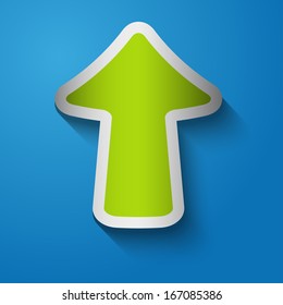 Icon arrow up. Vector illustration. Green arrow.