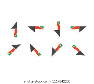 Icon arrow vector sign way, aircraft symbol plane