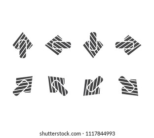 Icon arrow vector sign way, aircraft symbol plane