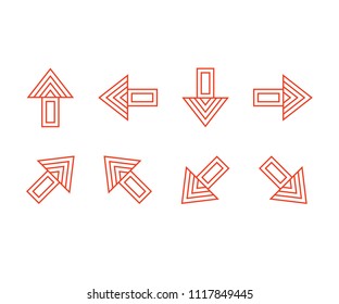 Icon arrow vector sign way, aircraft symbol plane