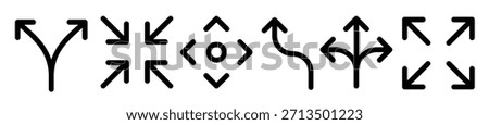  icon Arrows Line vector illustration