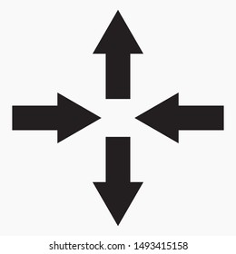 Icon arrows move in different directions. Connection icon of choice. Vector icon.