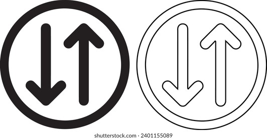 Icon of the arrows showing in different directions in the general circle.