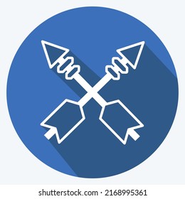 Icon Arrows. suitable for Wild West symbol. long shadow style. simple design editable. design template vector. simple symbol illustration