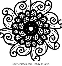 Icon art design beauty decor elegan illustration decoration black arts