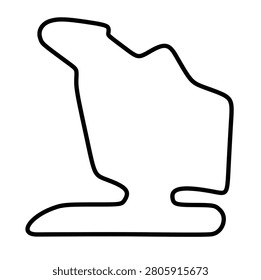 icon art design logo Hungary Hungarian Hungaroring Budapest grand prix race track lines circuit for Detailed racetrack national super bike circuit ring moto gp for motorsport sprint race Vector illustration