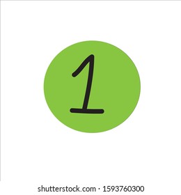 Icon art text number 1 English