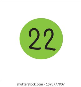 Icon art text number 22 English
