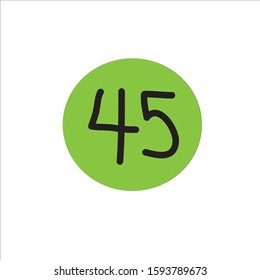 Icon art text number 45 English