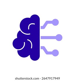 Symbol eine künstliche Intelligenz, einzeln auf sauberem Hintergrund.