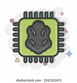 Icon Artificial Intelligence. related to Machine Learning symbol. Comic Style. simple design editable. simple illustration. simple vector icons