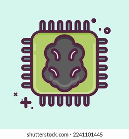Icon Künstliche Intelligenz. in Bezug auf das Symbol für maschinelles Lernen. MBE-Stil. einfaches Design bearbeitbar. einfache Abbildung. einfache Vektorsymbole