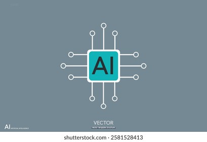 Icon of artificial intelligence and technologies. AI and technological innovation