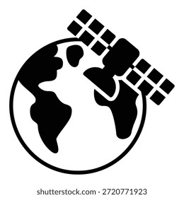 Ícone de satélite artificial orbitando a Terra ou o planeta