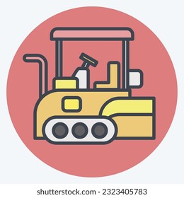 Icon Asphalt Paver. related to Construction Vehicles symbol. color mate style. simple design editable. simple illustration