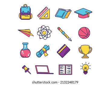 Icon assets for education illustrations