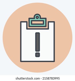 Icon Assignment Late. suitable for Infographics symbol. color mate style. simple design editable. design template vector. simple symbol illustration