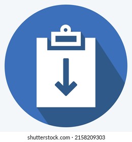 Icon Assignment Return II. suitable for Infographics symbol. long shadow style. simple design editable. design template vector. simple symbol illustration
