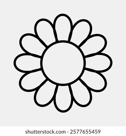 Icon aster. Beautiful flowers elements. Icon in line style.