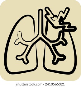 Icon Asthma. related to Respiratory Therapy symbol. hand drawn style. simple design editable. simple illustration