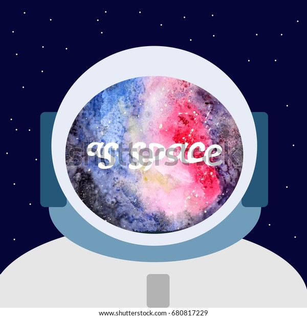  An\
icon of an astronaut in the open space isolated on a dark blue\
background with white polka dots. A spacesuit with a lettering “as\
space” on a space background. Vector\
illustration.\
