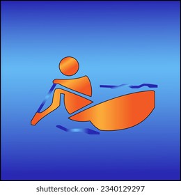 icon athlete rowing kayak sports
