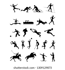 Sports Athletes Track Field Silhouette Set Stock Vector (Royalty Free ...