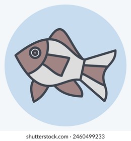 Icon Atlantic Fish. related to Seafood symbol. color mate style. simple design illustration