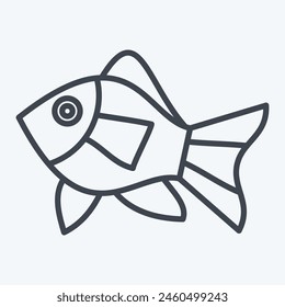 Icon Atlantic Fish. related to Seafood symbol. line style. simple design illustration