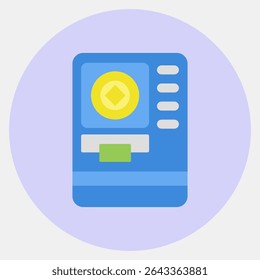 Icon atm crypto. Crypto currency elements. Icon in color mate style.