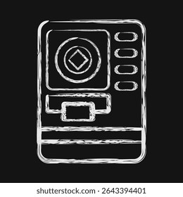 Icon atm crypto. Crypto currency elements. Icon in chalk style.