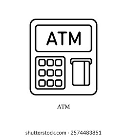 Icon a ATM, isolated against a clean background.