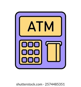 Icon a ATM, isolated against a clean background.