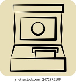 Icon Atm. related to Airport symbol. hand drawn style. simple design illustration