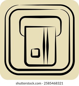 Icon ATM. related to Public symbol. hand drawn style. design editable