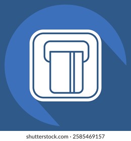 Icon ATM. related to Public symbol. long shadow style. design editable