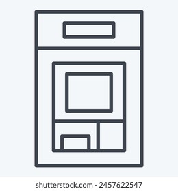 Icon ATM. related to Security symbol. line style. simple design illustration