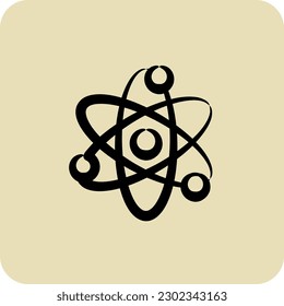 Icon Atomic Energy. suitable for Ecology symbol. hand drawn style. simple design editable. design template