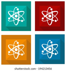 icon atomic with shadow different colors. Vector illustrations