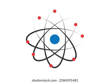 Icon of atoms with nucleus and electrons